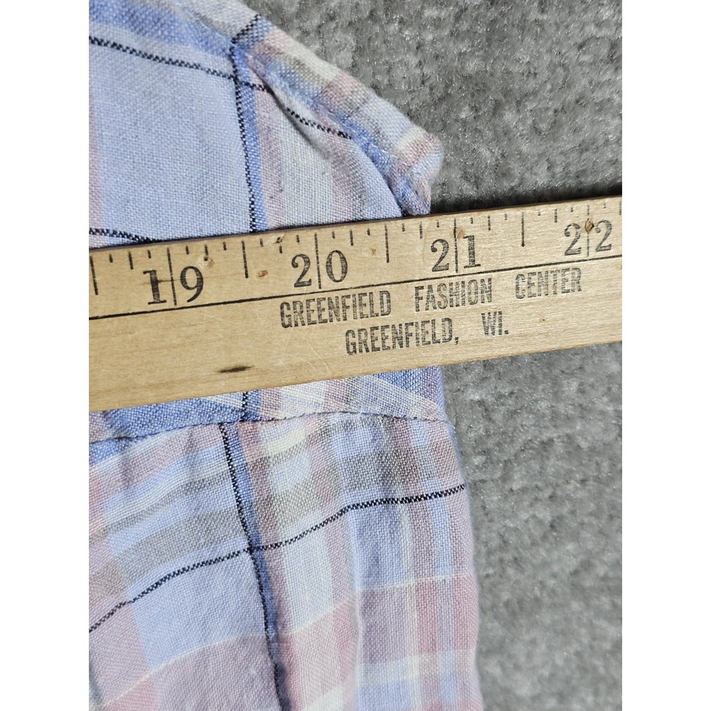 J. Jill Blue and Pink Plaid 100% Linen Maxi Dress - Picture 8 of 9